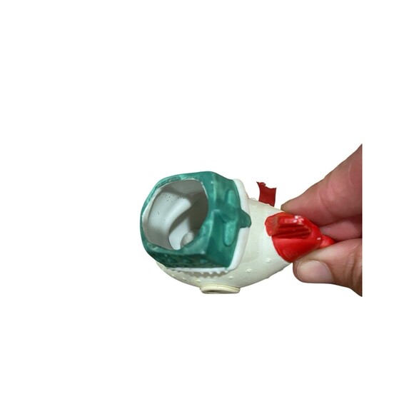 Vintage Christmas Ornament Blimp Teddy Bear Happy Holidays Red Green Retro Cute - Picture 3 of 14